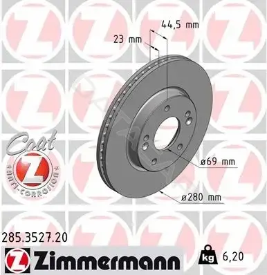 Тормозные диски ZIMMERMANN 285.3527.20