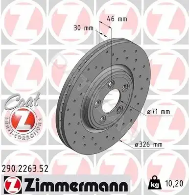 Тормозные диски ZIMMERMANN 290.2263.52