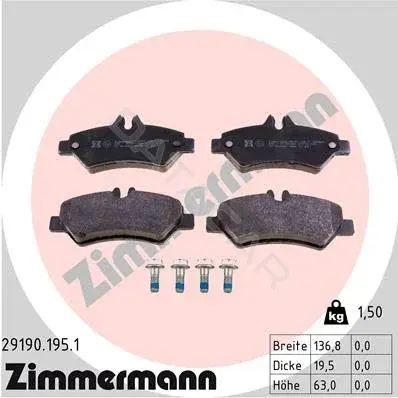 Тормозные колодки ZIMMERMANN 29190.195.1