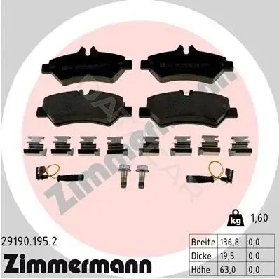 Тормозные колодки ZIMMERMANN 29190.195.2