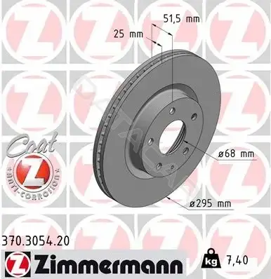 Тормозные диски ZIMMERMANN 370.3054.20