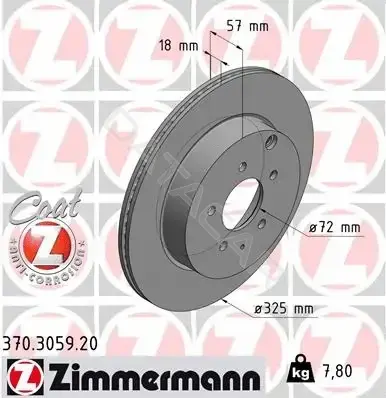 Тормозные диски ZIMMERMANN 370.3059.20