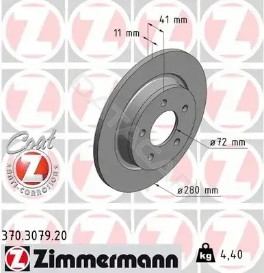 Тормозные диски ZIMMERMANN 370.3079.20