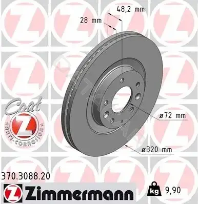Тормозные диски ZIMMERMANN 370.3088.20
