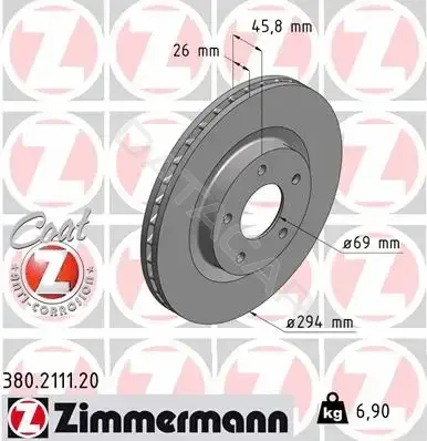 Тормозные диски ZIMMERMANN 380.2111.20