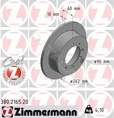 Тормозные диски ZIMMERMANN 380.2165.20