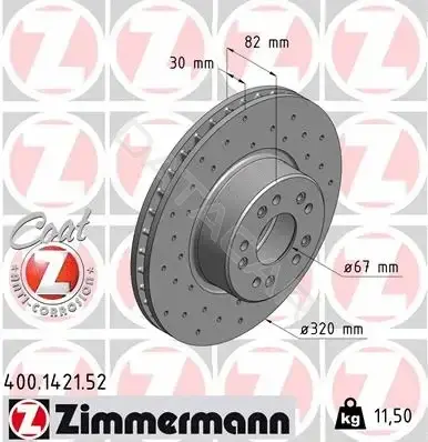 Тормозные диски ZIMMERMANN 400.1421.52