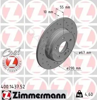 Тормозные диски ZIMMERMANN 400.1437.52