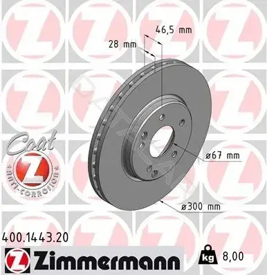 Тормозные диски ZIMMERMANN 400.1443.20
