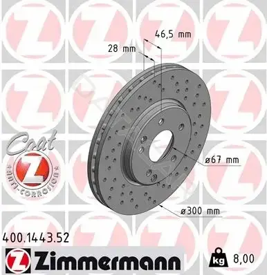 Тормозные диски ZIMMERMANN 400.1443.52