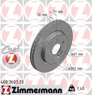 Тормозные диски ZIMMERMANN 400.3603.20