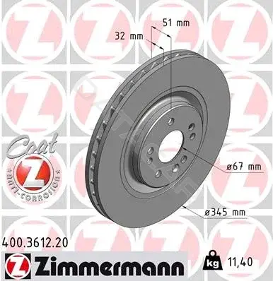 Тормозные диски ZIMMERMANN 400.3612.20