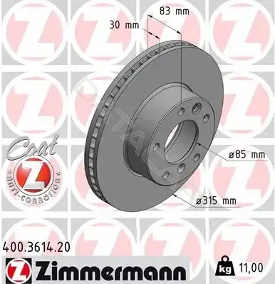 Тормозные диски ZIMMERMANN 400.3614.20