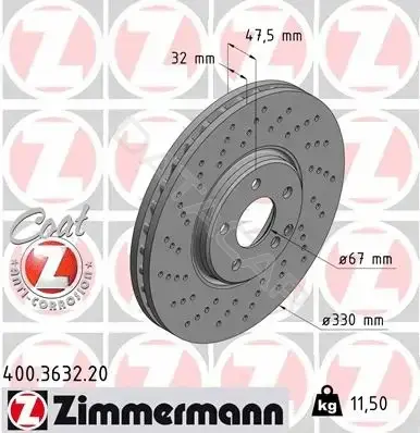 Тормозные диски ZIMMERMANN 400.3632.20