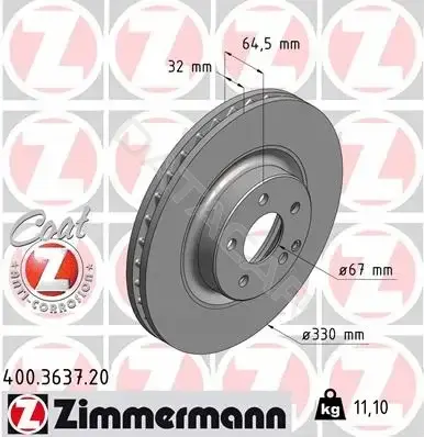 Тормозные диски ZIMMERMANN 400.3637.20