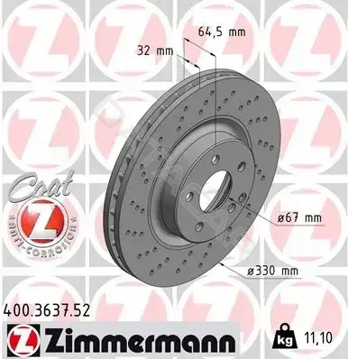 Тормозные диски ZIMMERMANN 400.3637.52