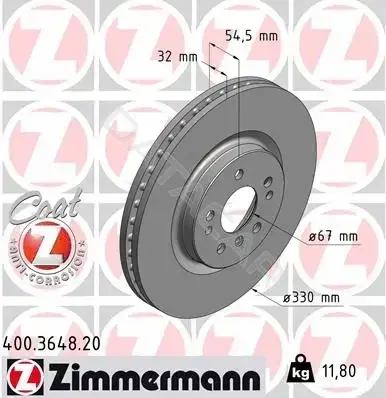 Тормозные диски ZIMMERMANN 400.3648.20