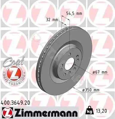 Тормозные диски ZIMMERMANN 400.3649.20