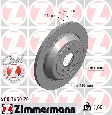 Тормозные диски ZIMMERMANN 400.3650.20