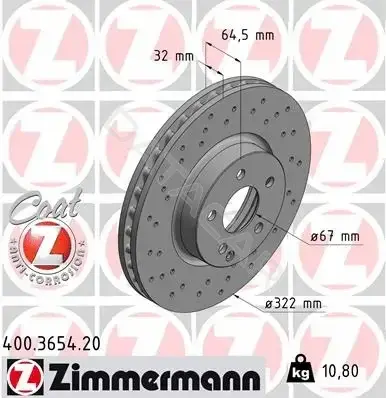 Тормозные диски ZIMMERMANN 400.3654.20