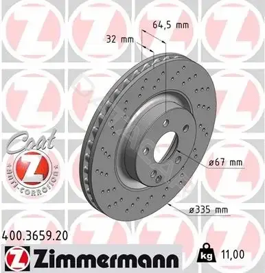 Тормозные диски ZIMMERMANN 400.3659.20