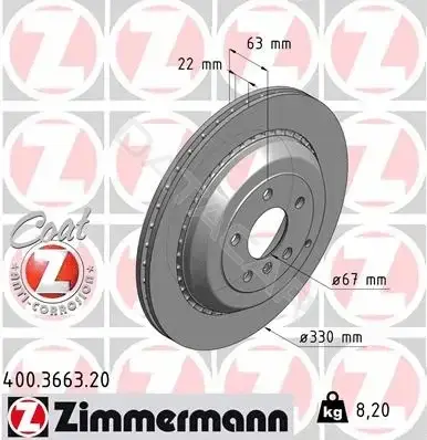Тормозные диски ZIMMERMANN 400.3663.20