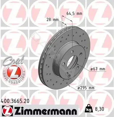 Тормозные диски ZIMMERMANN 400.3665.20