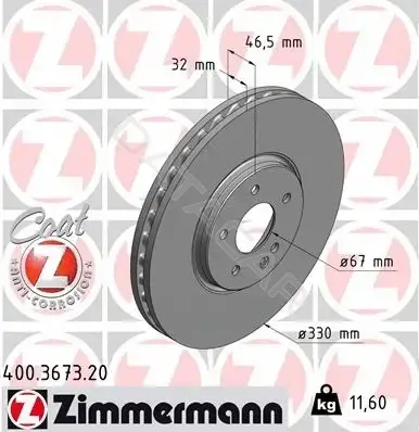 Тормозные диски ZIMMERMANN 400.3673.20
