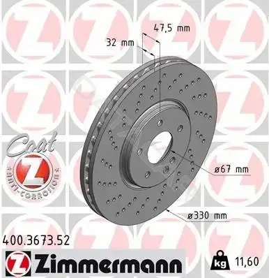 Тормозные диски ZIMMERMANN 400.3673.52