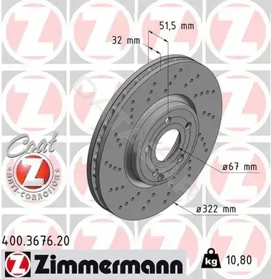 Тормозные диски ZIMMERMANN 400.3676.20