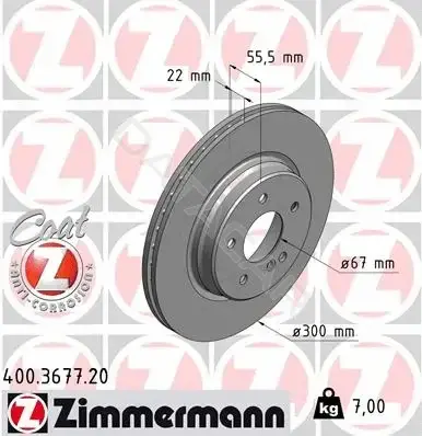 Тормозные диски ZIMMERMANN 400.3677.20