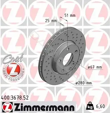 Тормозные диски ZIMMERMANN 400.3678.52