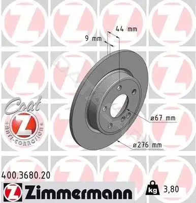 Тормозные диски ZIMMERMANN 400.3680.20