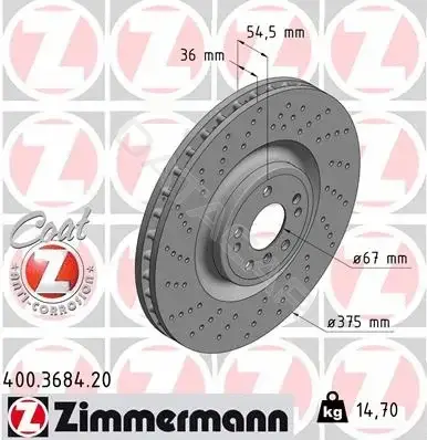 Тормозные диски ZIMMERMANN 400.3684.20