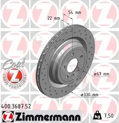 Тормозные диски ZIMMERMANN 400.3687.52
