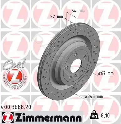 Тормозные диски ZIMMERMANN 400.3688.20