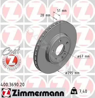 Тормозные диски ZIMMERMANN 400.3690.20