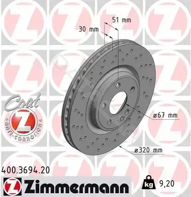 Тормозные диски ZIMMERMANN 400.3694.20