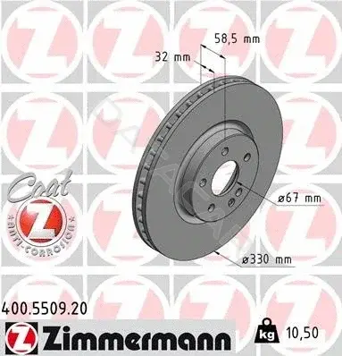 Тормозные диски ZIMMERMANN 400.5509.20