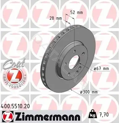 Тормозные диски ZIMMERMANN 400.5510.20
