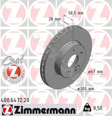 Тормозные диски ZIMMERMANN 400.6472.20