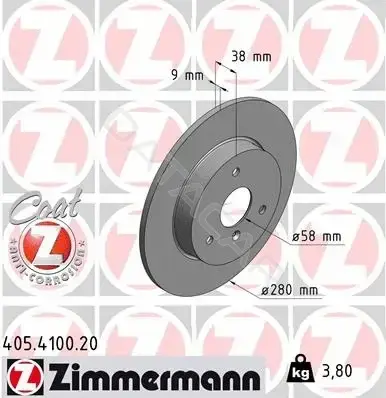 Тормозные диски ZIMMERMANN 405.4100.20
