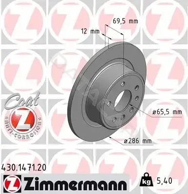 Тормозные диски ZIMMERMANN 430.1471.20
