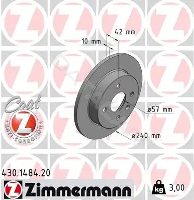 Тормозные диски ZIMMERMANN 430.1484.20