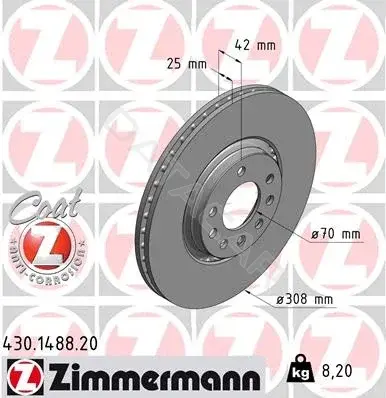 Тормозные диски ZIMMERMANN 430.1488.20
