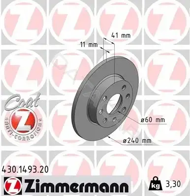 Тормозные диски ZIMMERMANN 430.1493.20