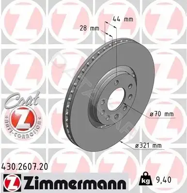 Тормозные диски ZIMMERMANN 430.2607.20