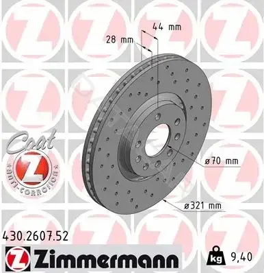 Тормозные диски ZIMMERMANN 430.2607.52