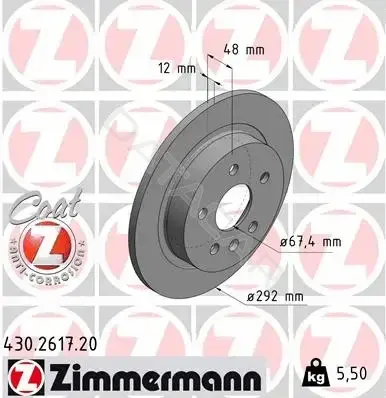 Тормозные диски ZIMMERMANN 430.2617.20