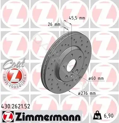 Тормозные диски ZIMMERMANN 430.2621.52